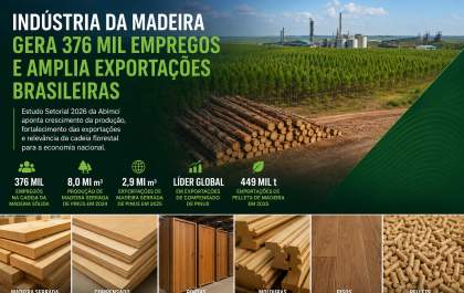 Indústria da madeira gera 376 mil empregos e amplia exportações brasileiras