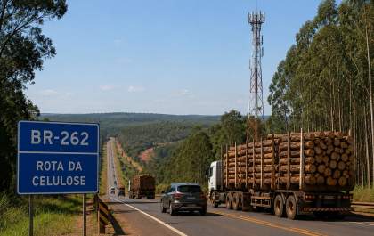 Rota da Celulose terá cobertura 4G em 870 km para reforçar logística e segurança em MS